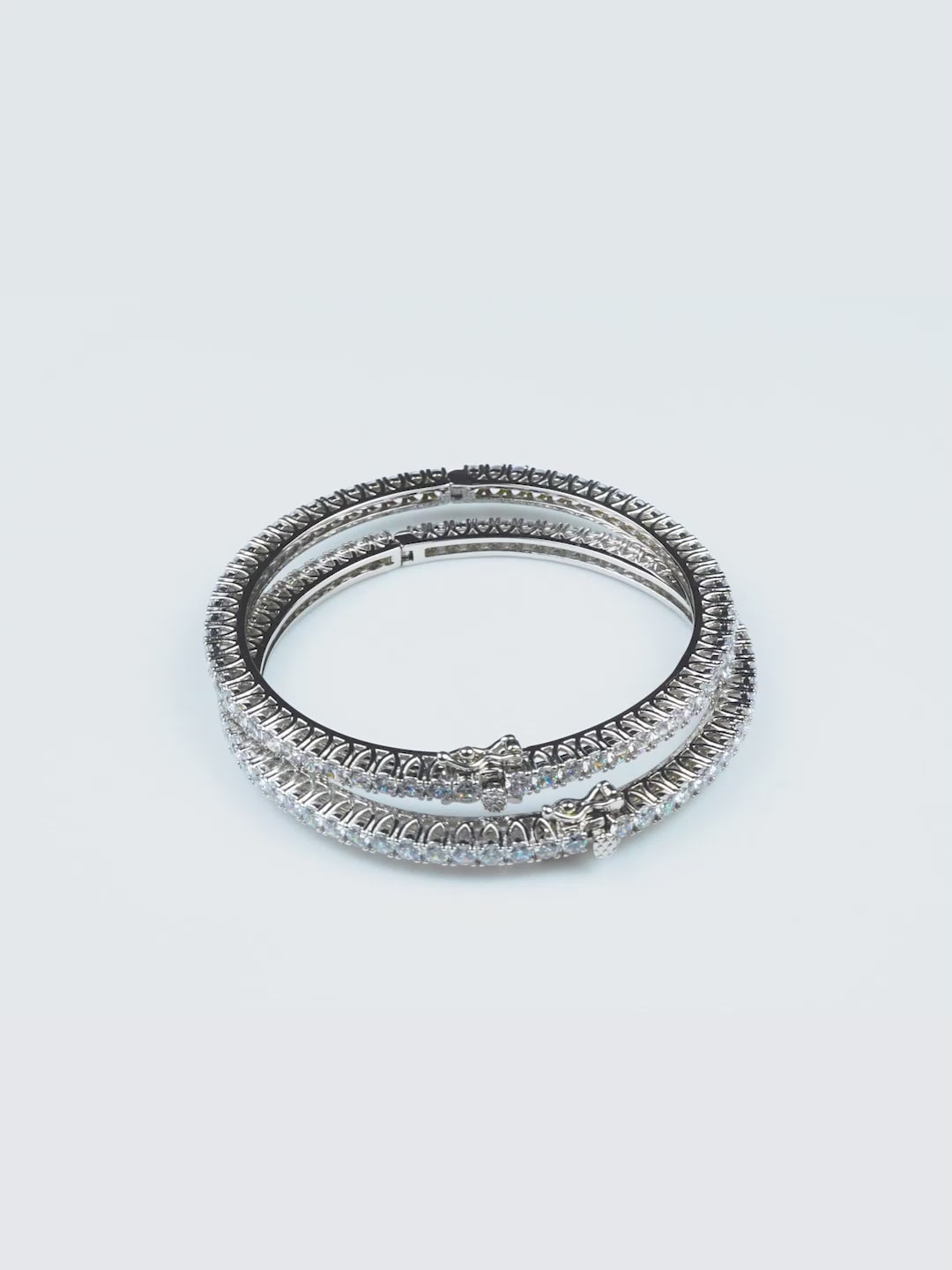 Aanura Diamond Halo Silver Bracelet