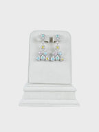 Aanura Silver Ruby Square Chandelier Earrings