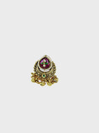 Aanura Gold-Plated Ruby Green Heritage Ring