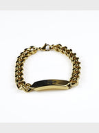 18K Gold Plated Anti Tarnish Waterproof ID Plate Band