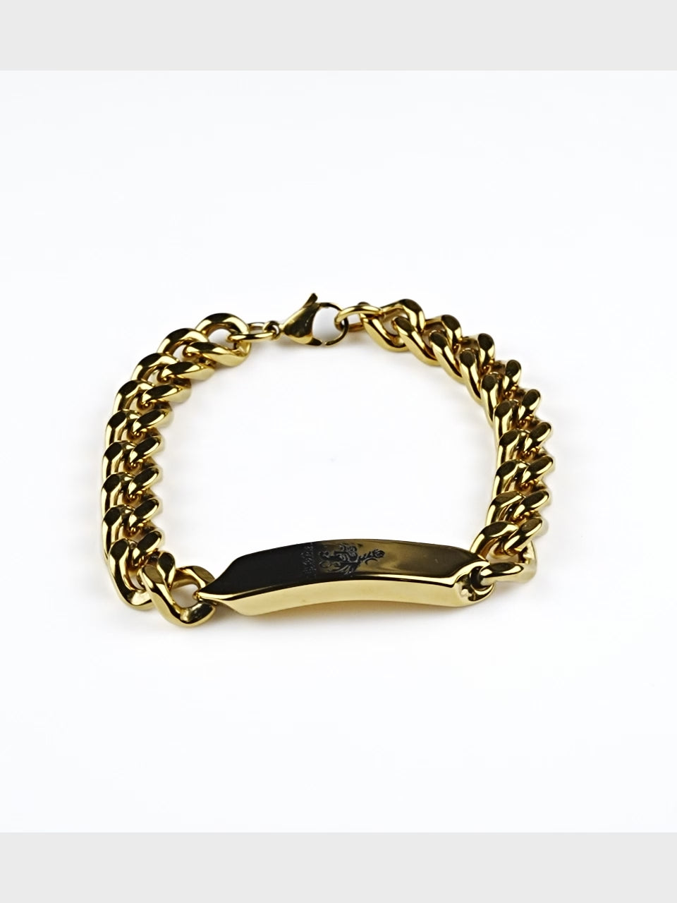 18K Gold Plated Anti Tarnish Waterproof ID Plate Band