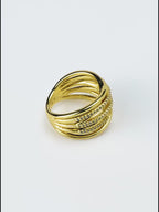 18K Gold Plated Multi-Band Anti-Tarnish Waterproof Ring