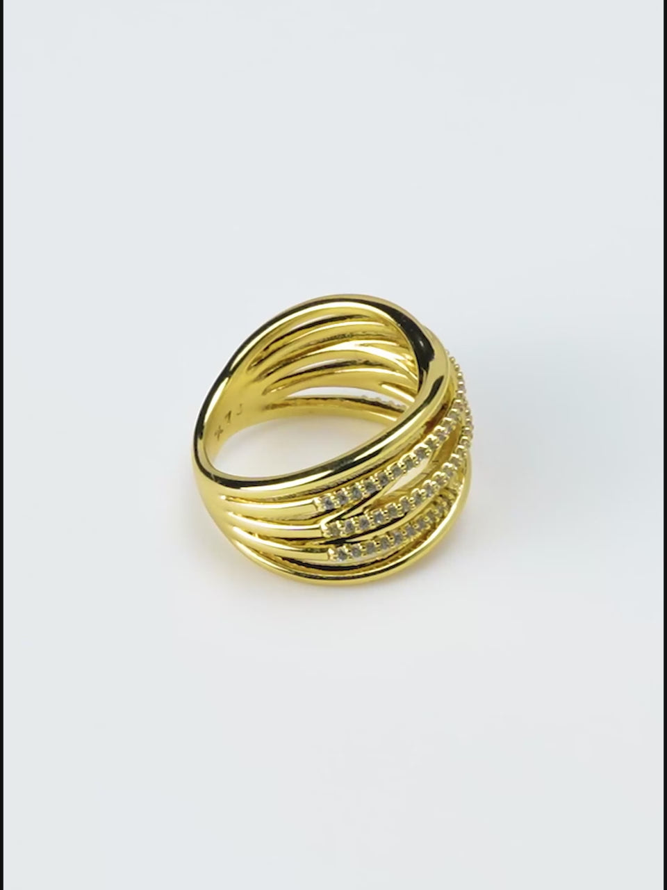 18K Gold Plated Multi-Band Anti-Tarnish Waterproof Ring