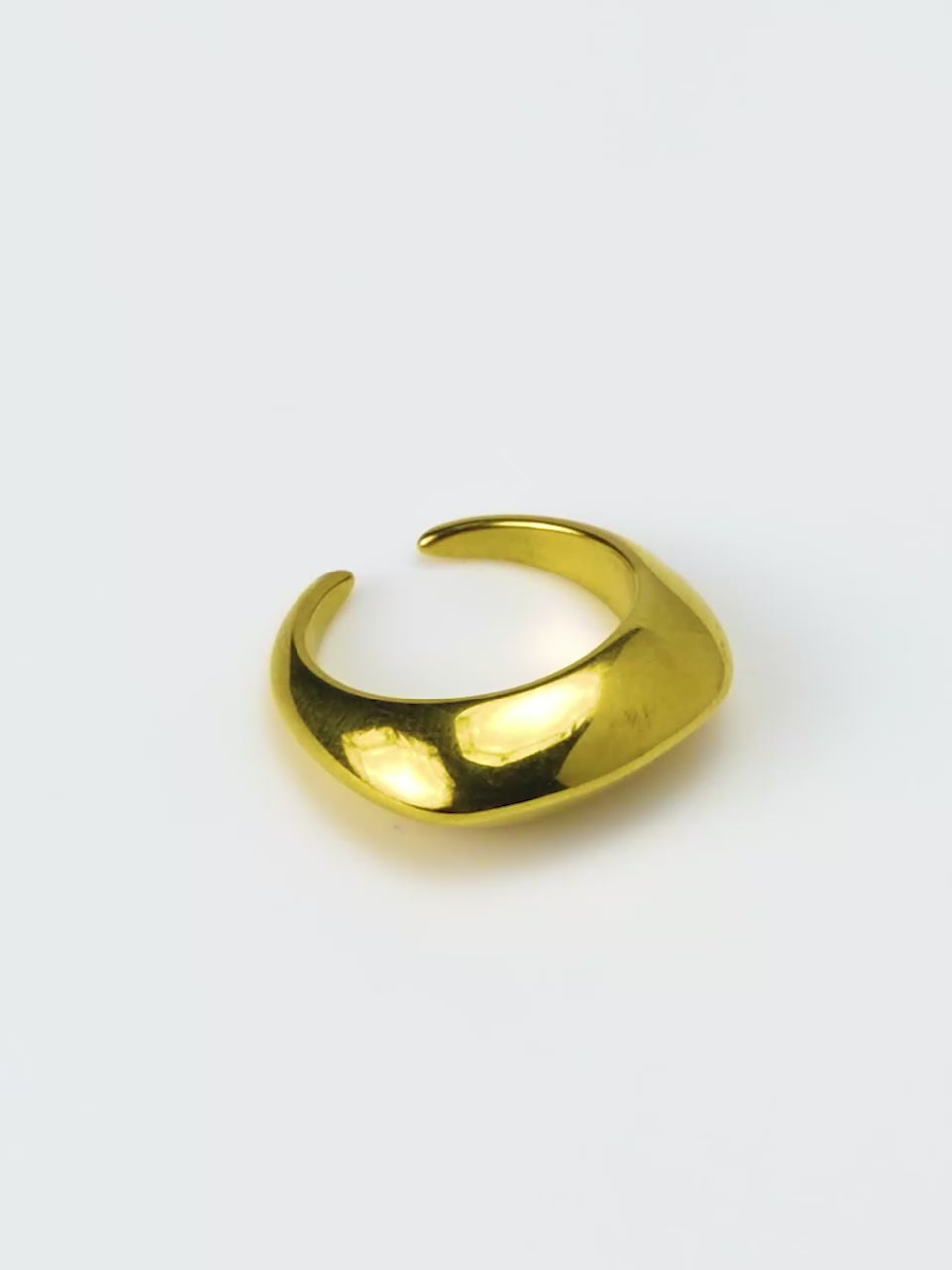 18K Gold Plated Sculpted Dome Anti-Tarnish Waterproof Ring