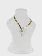 Aanura Gold Cuban Link Chain Necklace