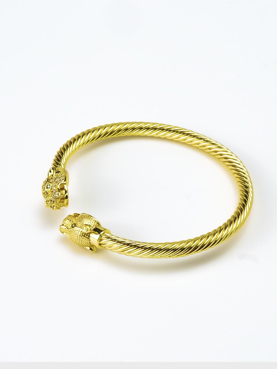 Aanura Twin Panther Rope C cuff Bracelet