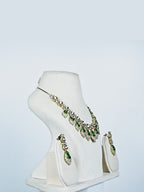 Aanura Lavender Drop Kundan Necklace Set with Earrings