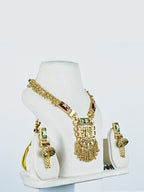 Aanura Heritage Temple Necklace Set with Krishna Motif