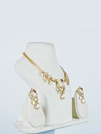 Aanura White Stone Drop Necklace Set