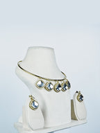 Aanura Statement Kundan Necklace with Mirror Crystals