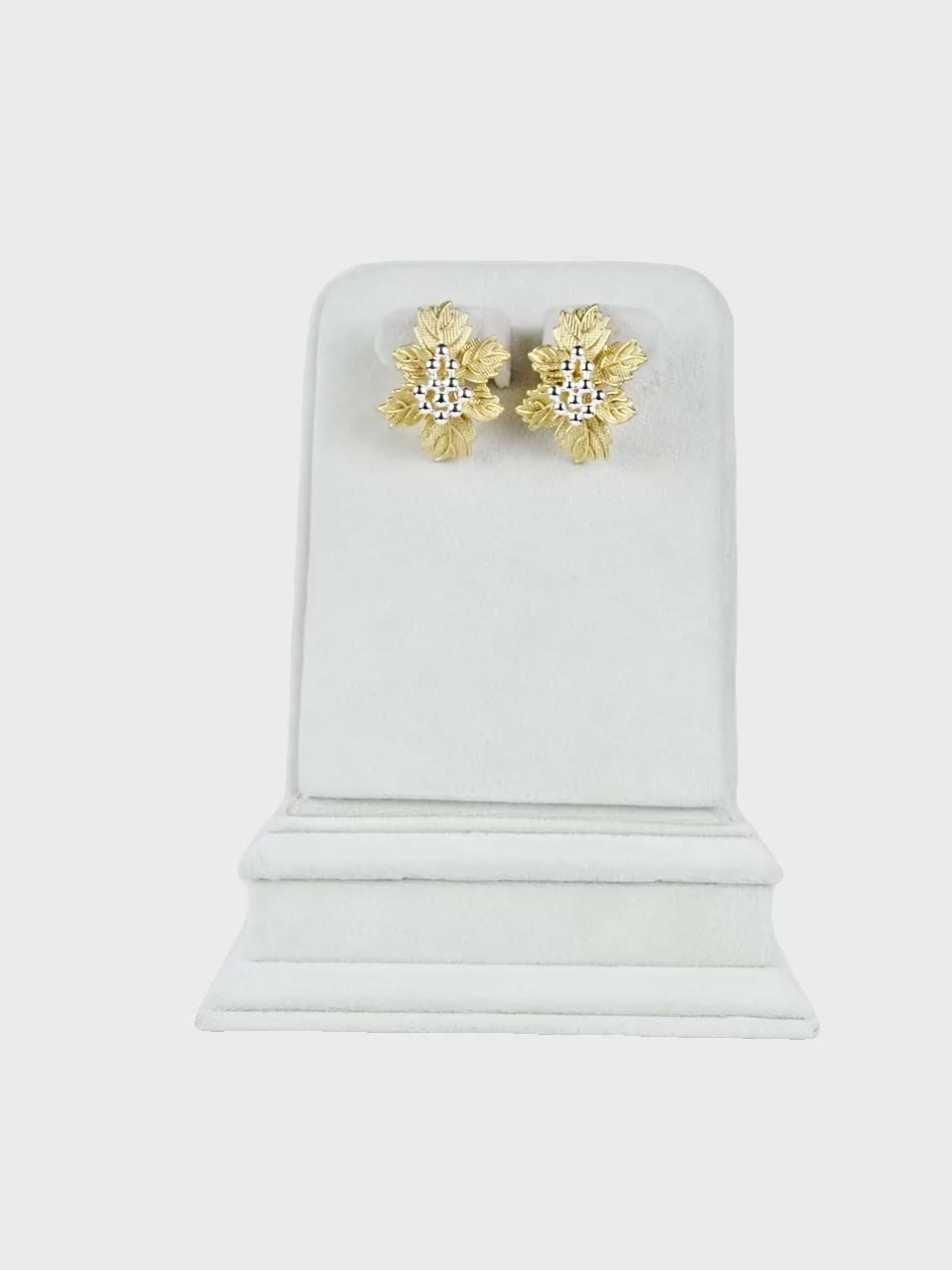 Aanura Golden Leaf Cluster Earrings