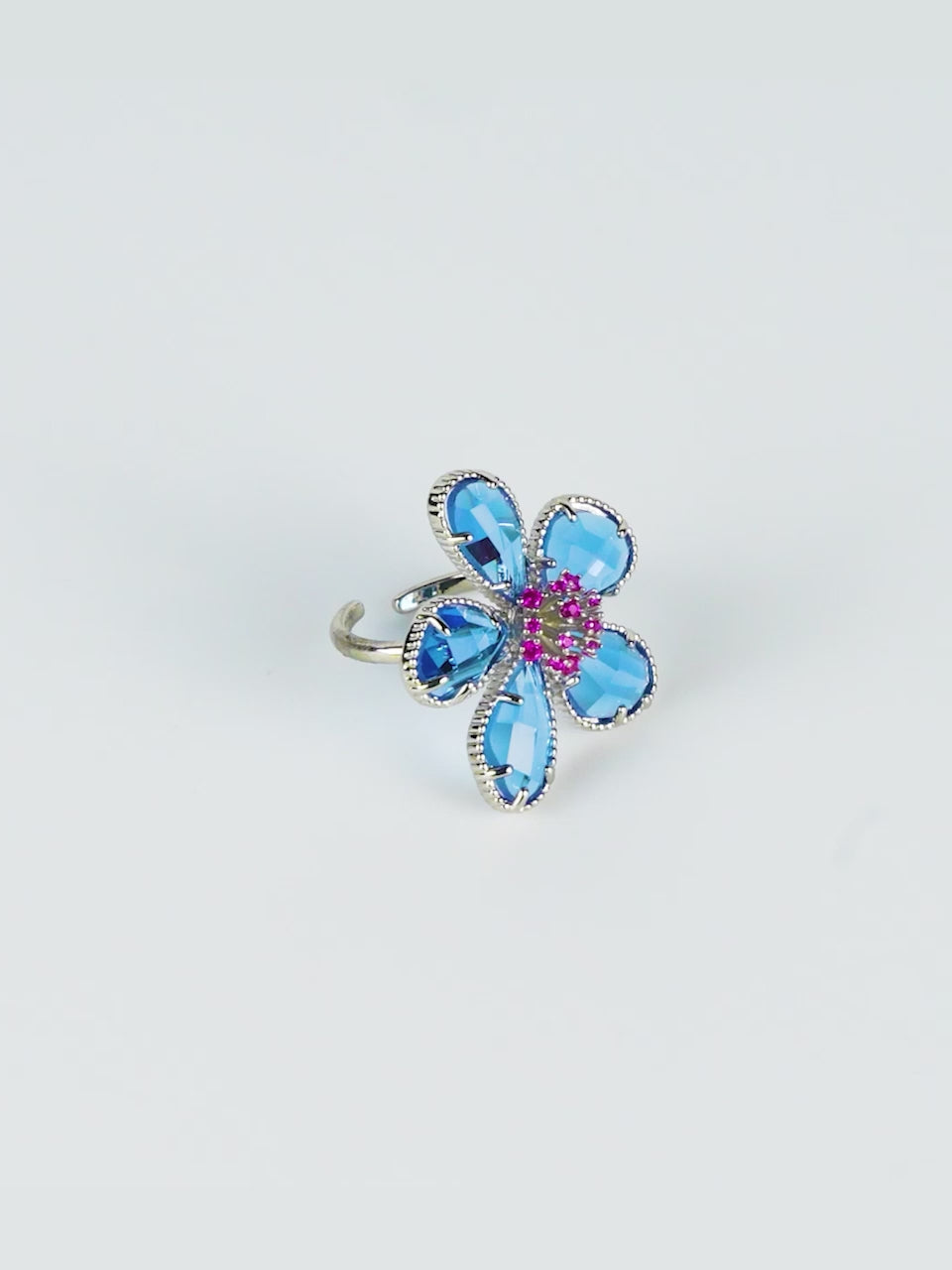 Emerald Flower Statement Ring for Women