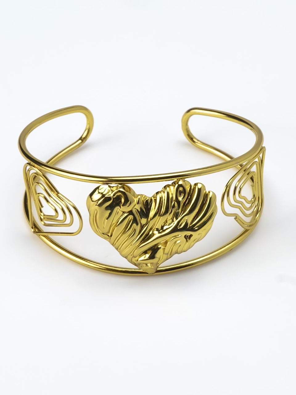 Aanura Sculpted Leaf Open Cuff Bracelet