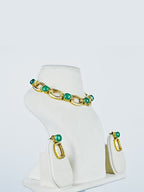 Aanura Gold-Plated Purple Stone Necklace Set