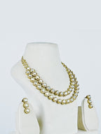 Aanura Double Layer Round Kundan Necklace Set