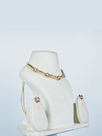 Aanura Delicate Floral Kundan Necklace Set with Earrings