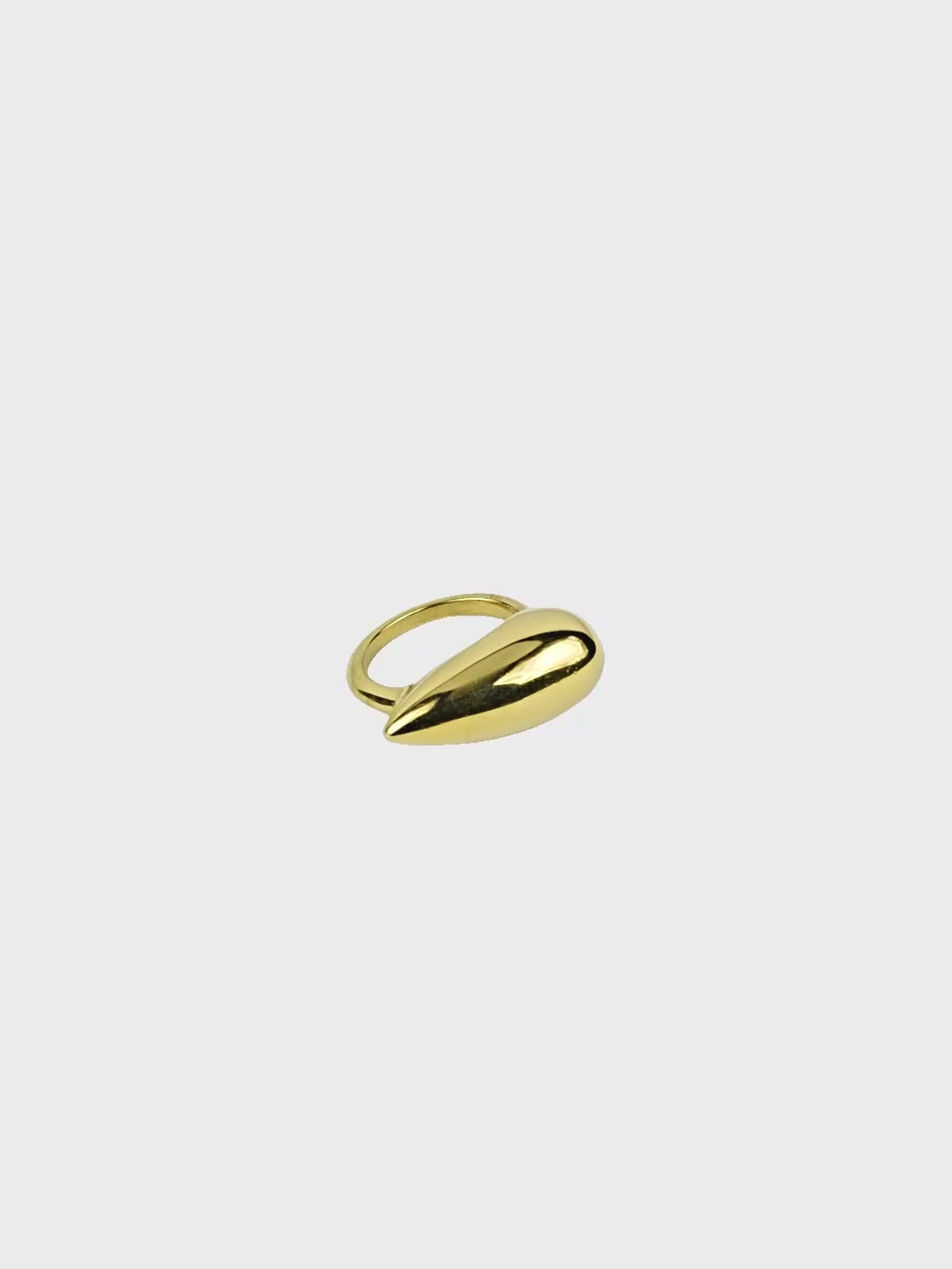 Gold & Rhodium Plated Minimal Teardrop Waterproof Ring
