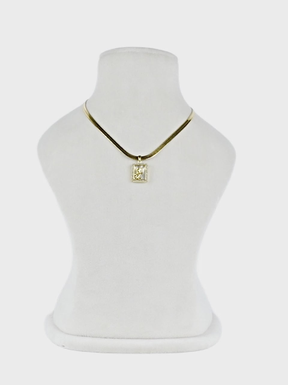 Aanura Gold Chain Necklace with Rectangle Zodiac Charm