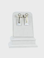Aanura Pearl Geometric White Gold Drop Earrings
