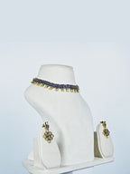 Aanura Green Beaded Choker Necklace Set with Earrings