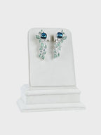 Aanura Blue Sapphire Leaf Cascade Earrings