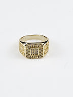 18K Gold CZ Square Anti-Tarnish Waterproof Ring