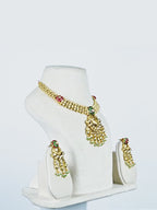 Aanura Bridal Kundan Pearl Choker Necklace with Earrings