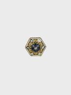Aanura Gold-Plated Hexagon Green & Ruby Statement Ring