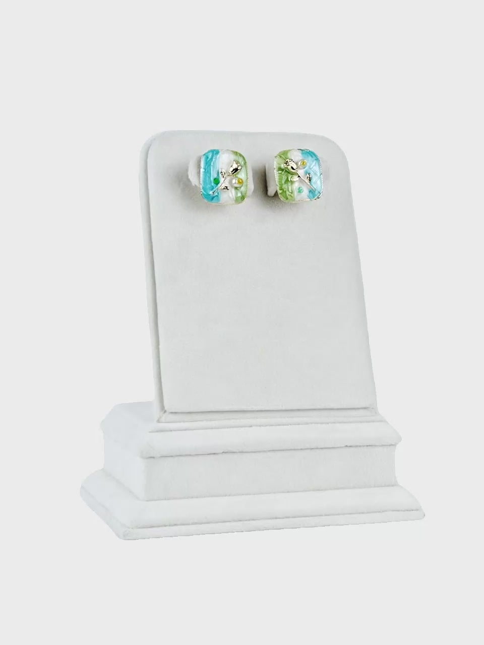 Aanura Enamel Rose Garden Stud Earrings