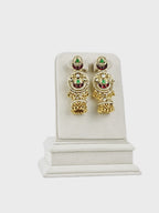 Aanura Gold-Plated Green Ruby Long Earrings