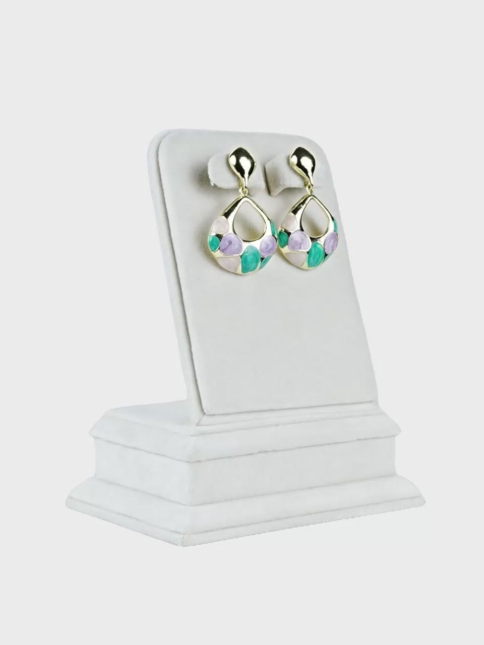 Aanura Multicolor Enamel Teardrop Earrings