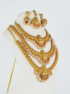 Aanura Gold-Plated Temple Necklace & Earrings Set