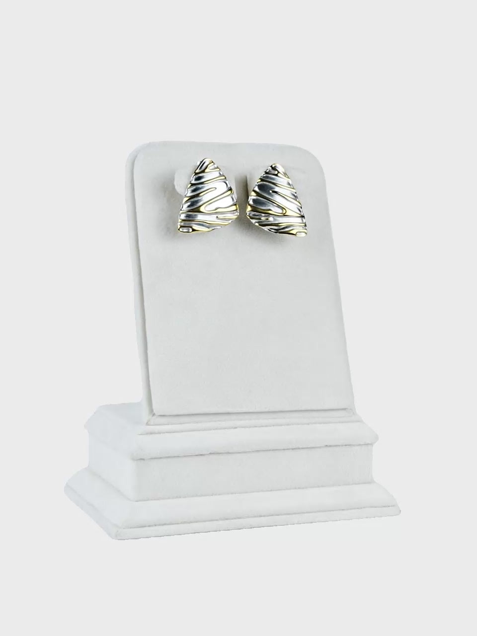 Aanura Molten Wave Dual-Tone Shield Earrings