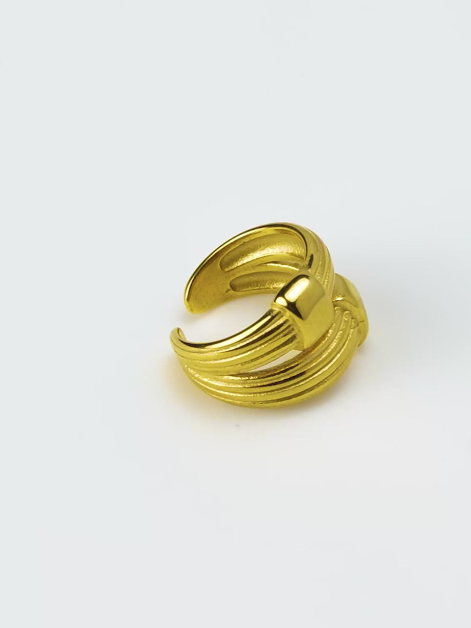 Rhodium-Plated Matte & Adjustable Silver Ring – Anti-Tarnish, Waterproof