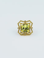 18K Gold Plated Pink Geometric Anti-Tarnish Waterproof Ring