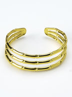 Aanura Triple Bamboo Gold Cuff Bracelet