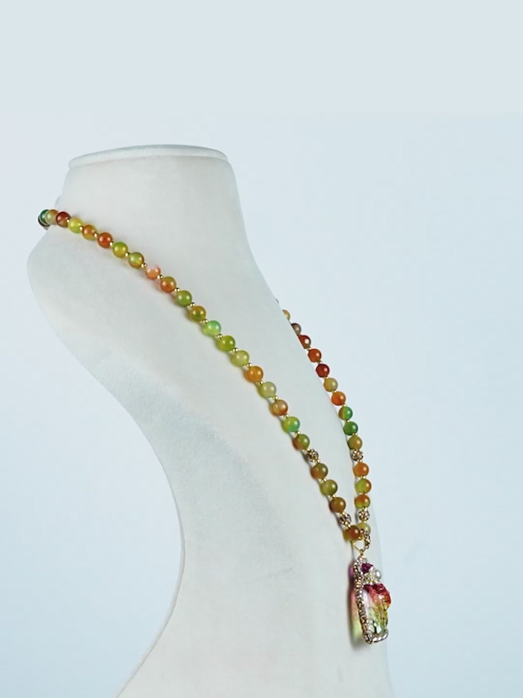 Aanura Gold Beaded Pendant Necklace