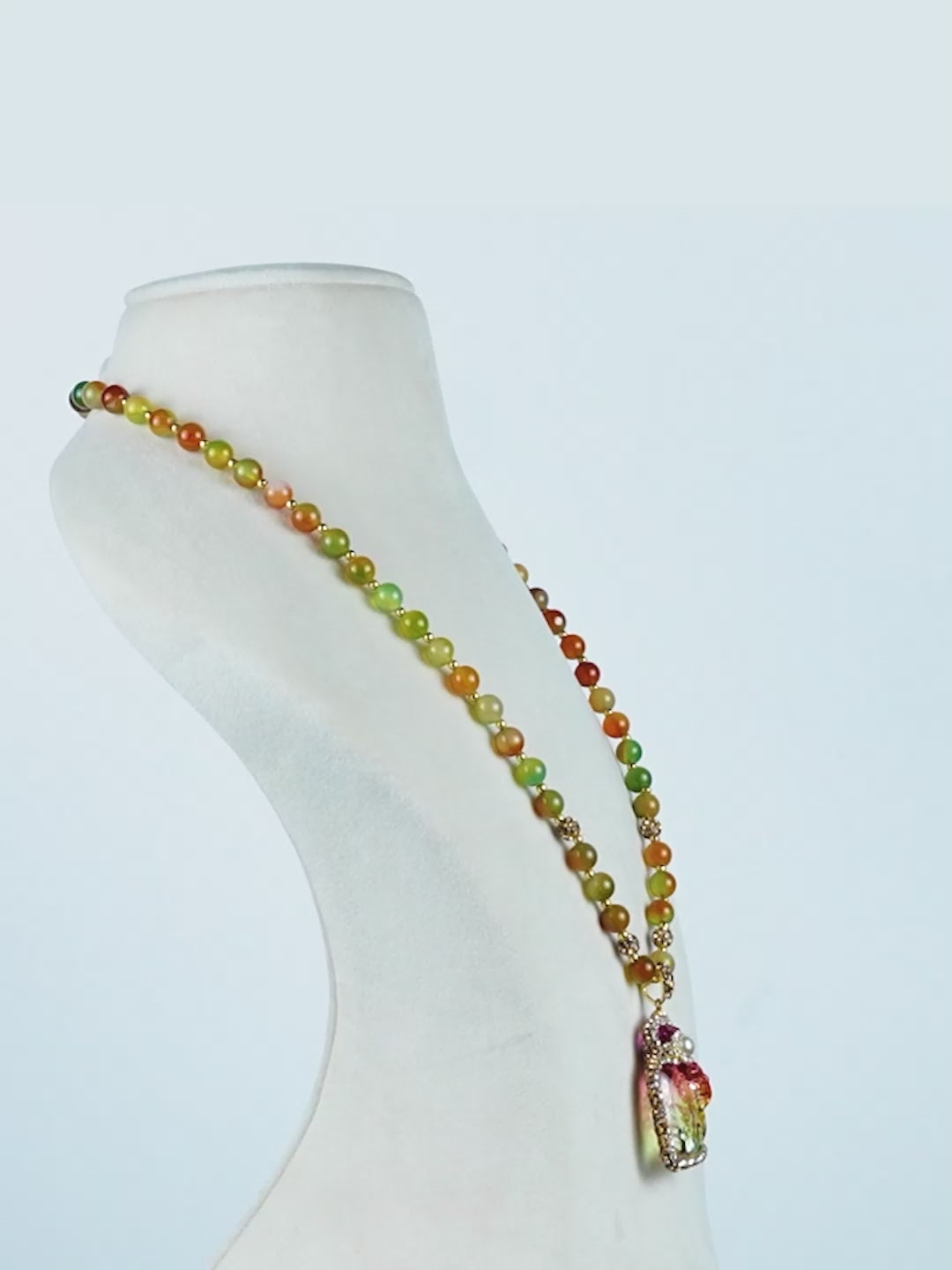 Aanura Gold Beaded Pendant Necklace