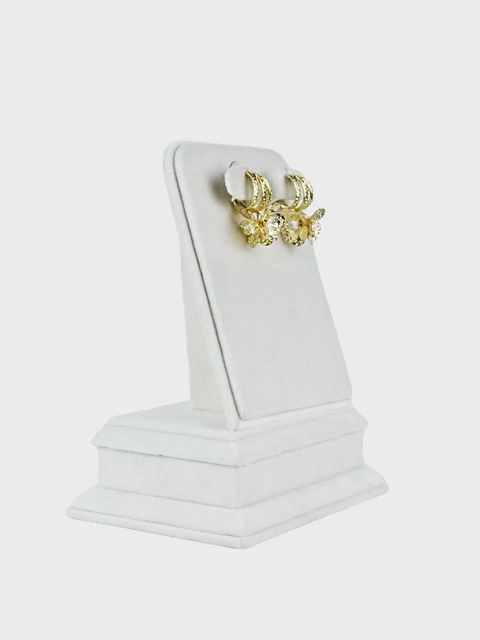 Aanura Floral Crystal Gold Earrings