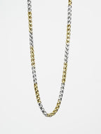 18K Gold & Silver Rhodium-Plated Wheat Anti-Tarnish Waterproof Steel Chain