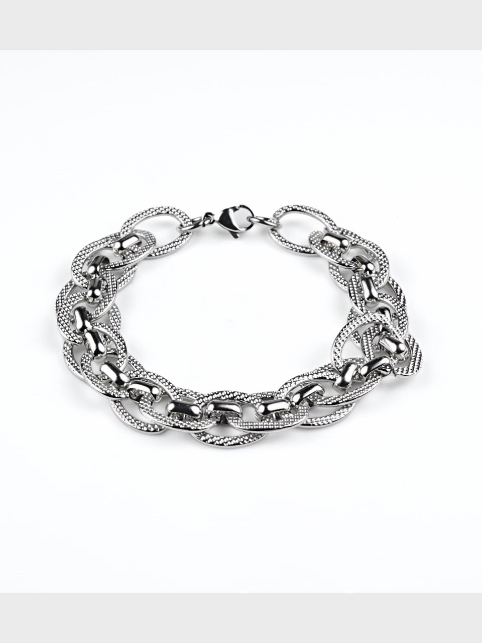 Rhodium Plating Anti Tarnish Waterproof Oval Bracelet