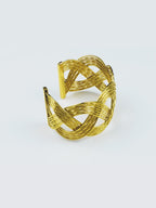 Aanura Golden Infinity Weave Statement Bracelet