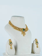 Aanura Gold Plated Emerald Aura Necklace Set