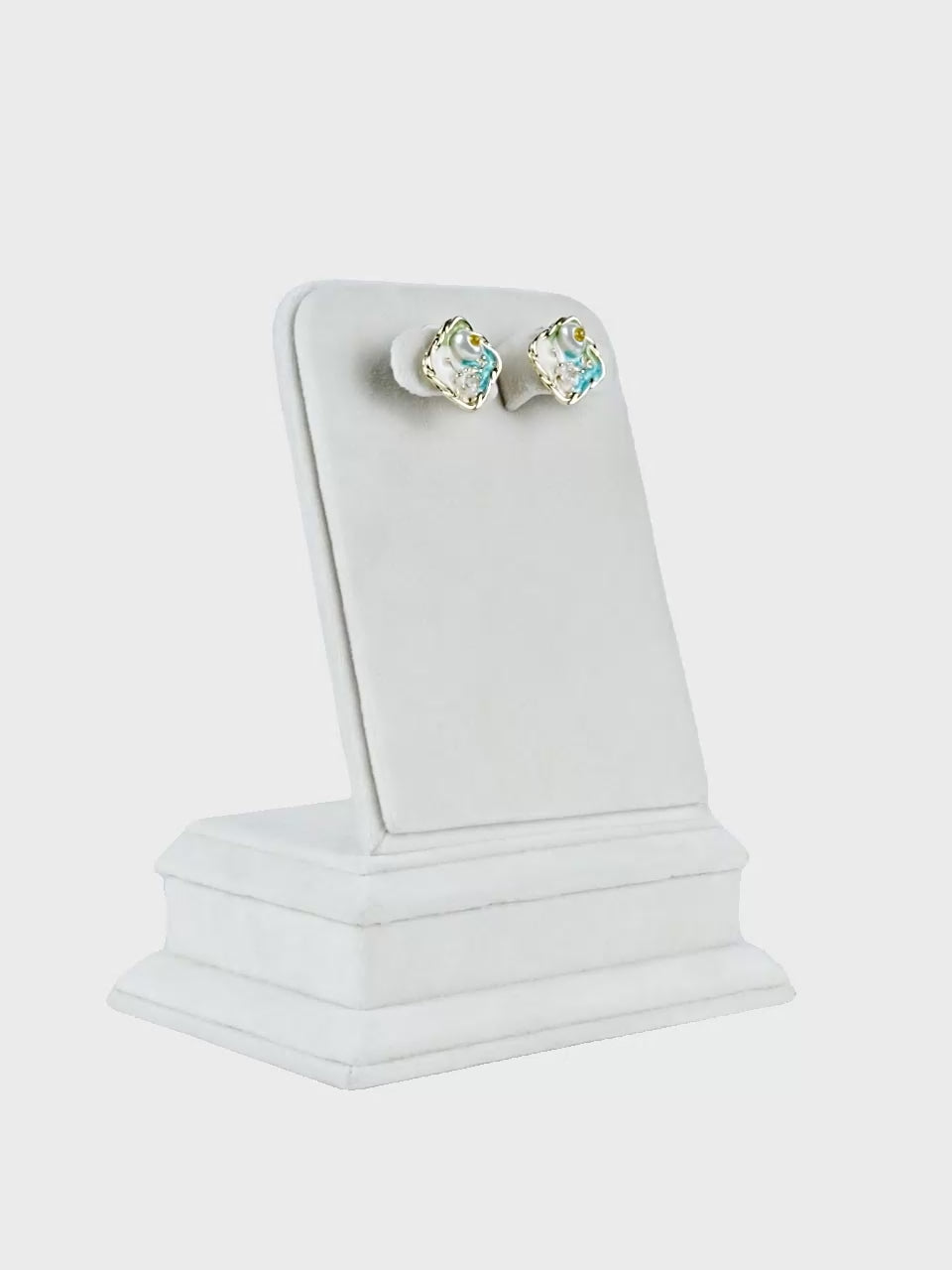 Aanura Garden Bliss Pearl Enamel Stud Earrings