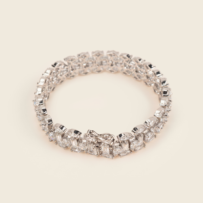 Aanura Radiant Diamond Silver Bracelet